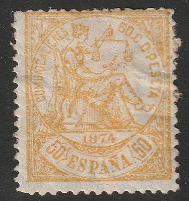 Spain 1874 Sc 207 MH* faults