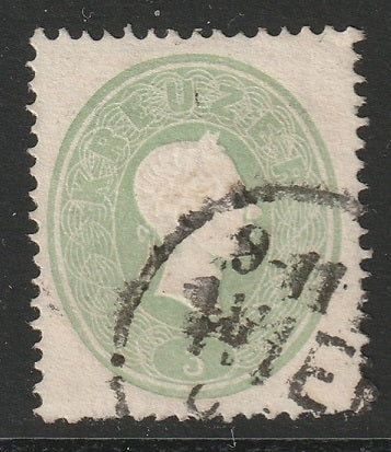 Austria 1860 Sc 13 used Wien cancel light green