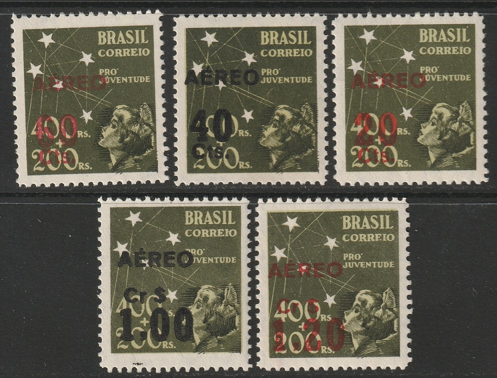 Brazil 1944 Sc C55-9 air post set MNH**