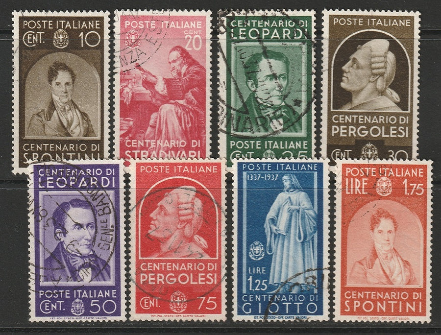 Italy 1937 Sc 387-94 partial set used