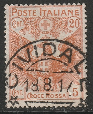 Italy 1915 Sc B3 used Cividale cancel