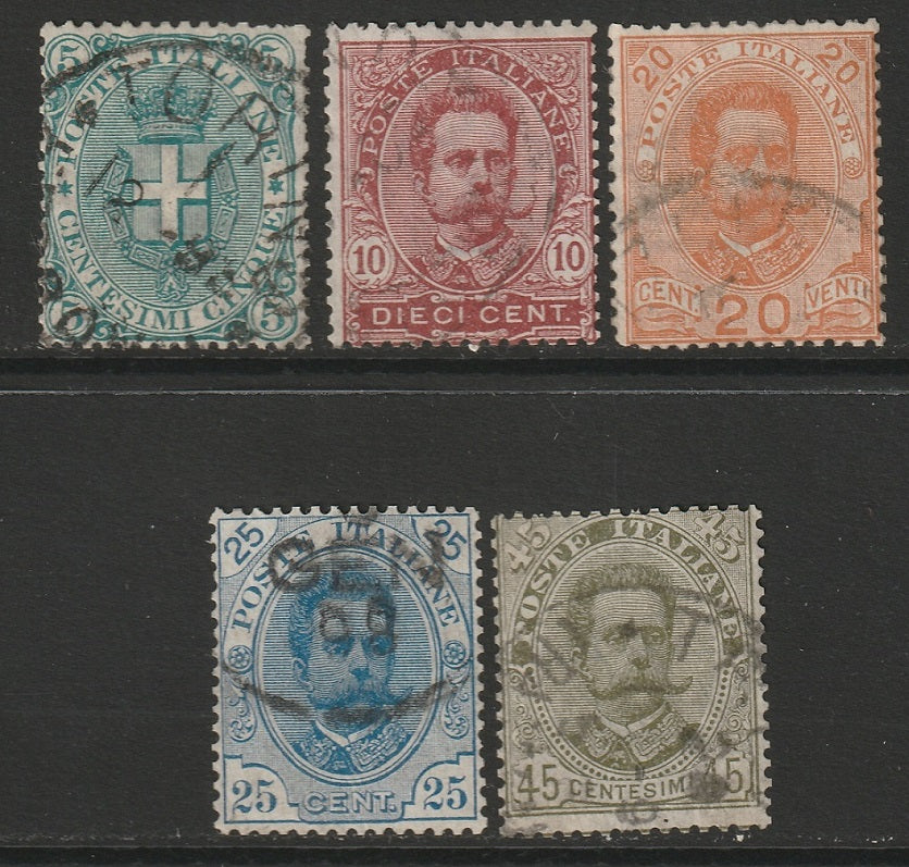 Italy 1891 Sc 67-72 partial set used