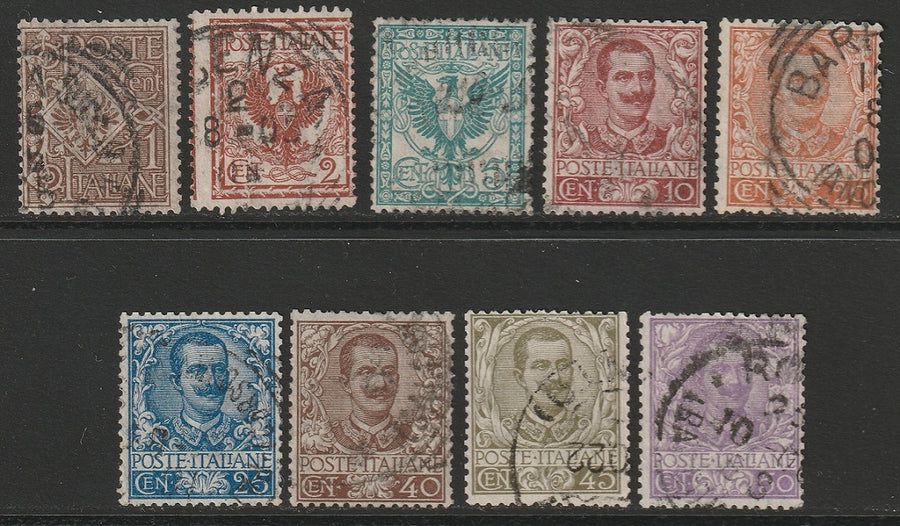 Italy 1901 Sc 76/85 partial set used lower values