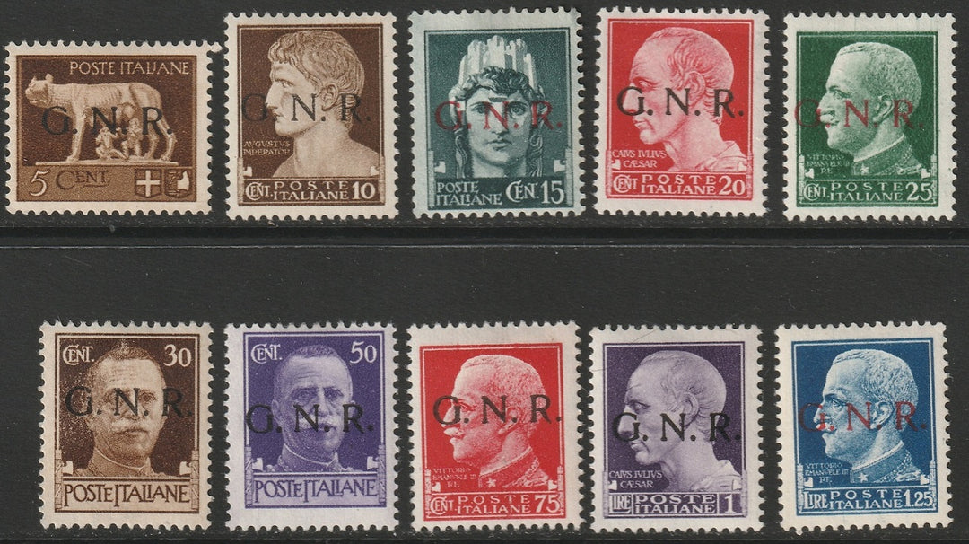 Italian Social Republic 1944 Sc GN1/GN11 partial set MH*