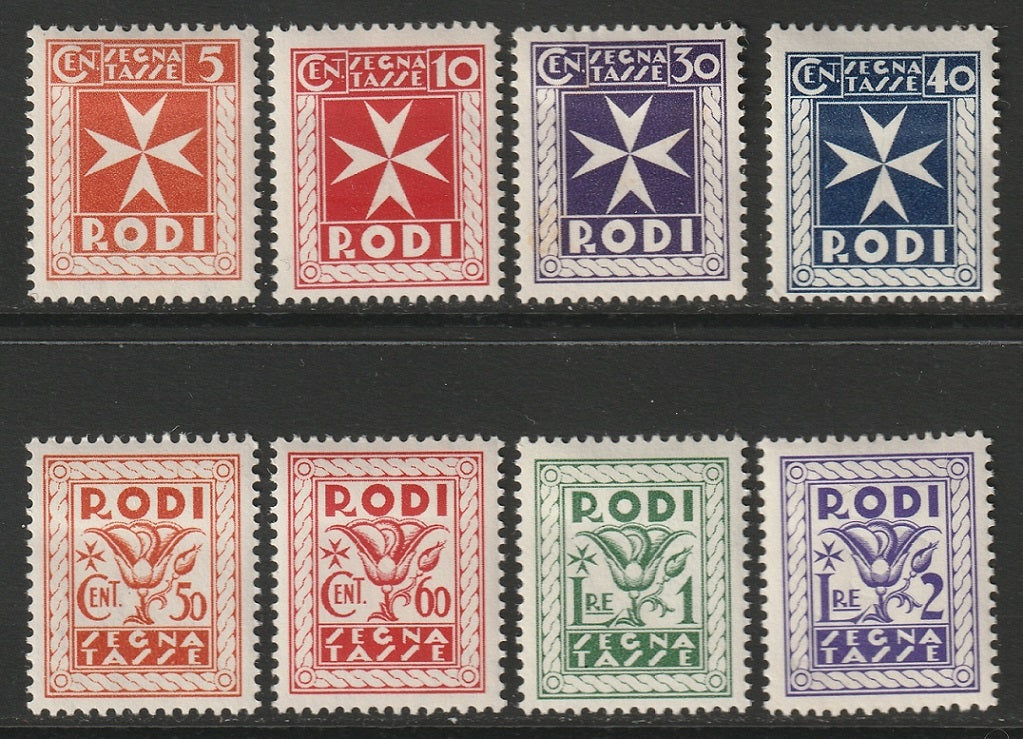 Italy Aegean Rhodes 1934 Sc J1/J9 postage due partial set MH*