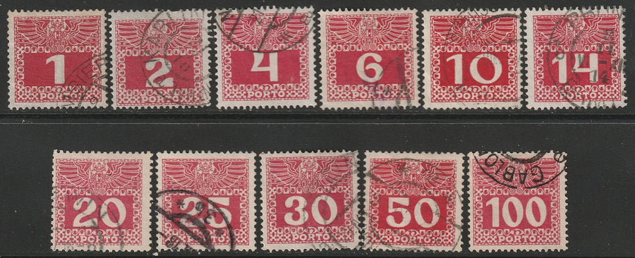 Austria 1909 Sc J34-44 postage due set used