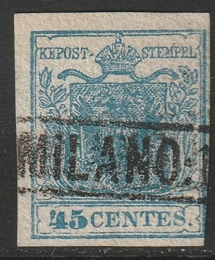 Lombardy Venetia 1850 Sc 6a used Milano cancel type I