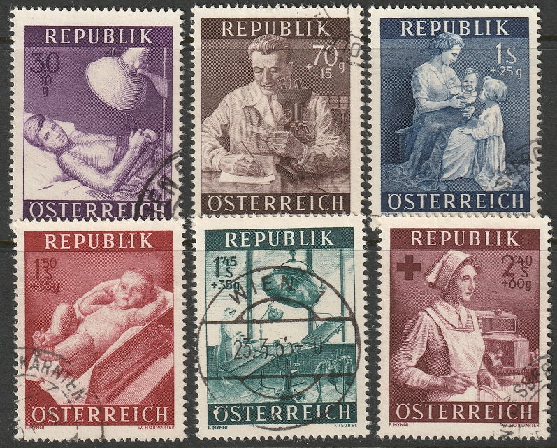 Austria 1954 Sc B288-93 set used