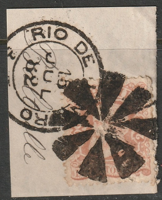 Brazil 1881 Sc 81 used on piece Rio de Janeiro cancel