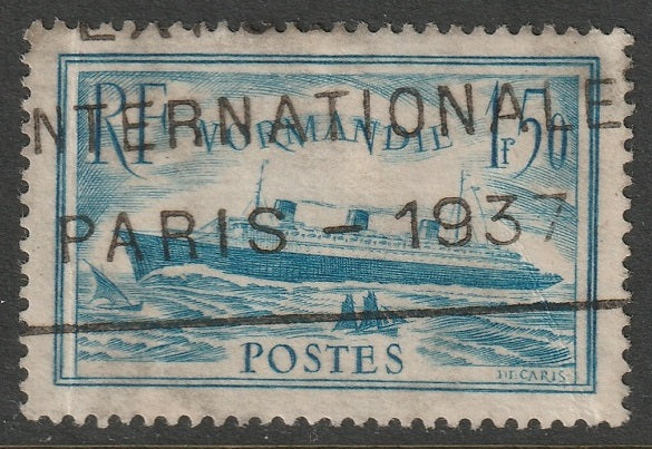 France 1936 Sc 300a used Paris Exposition cancel light blue