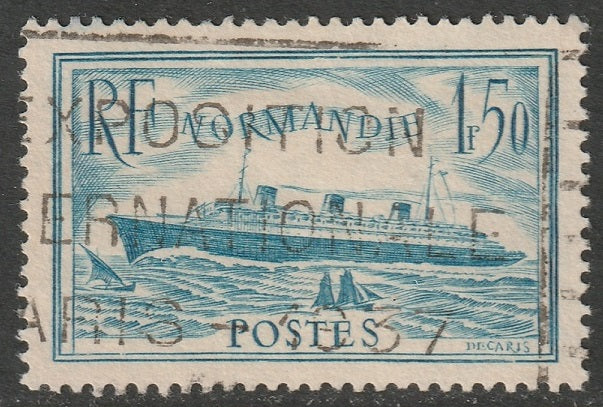 France 1936 Sc 300c used Paris Exposition cancel turquoise