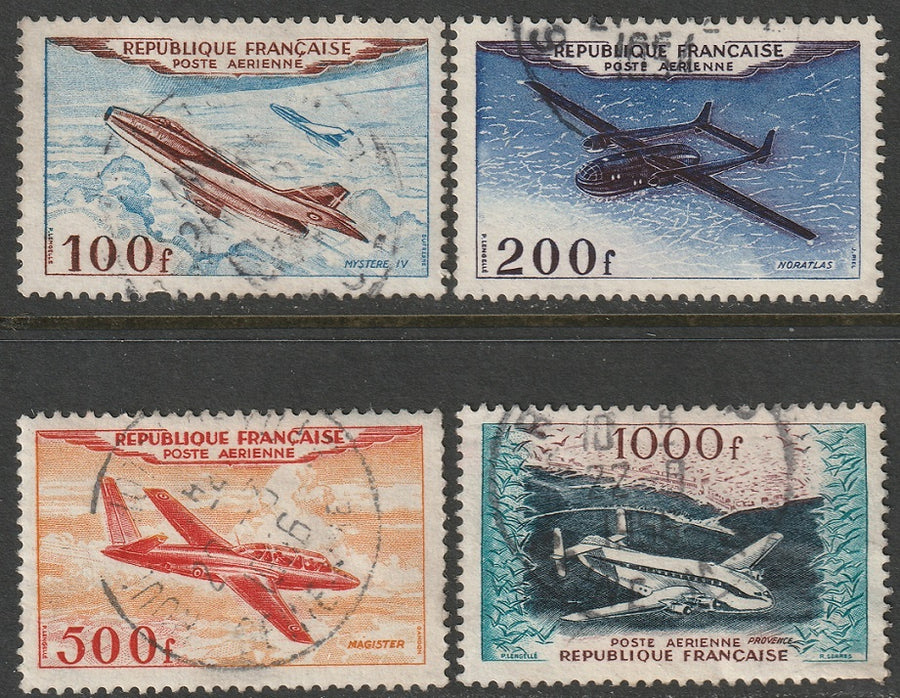 France 1954 Sc C29-32 air post set used