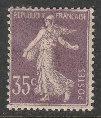 France 1906 Sc 175b MH* thin numerals