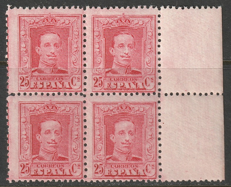 Spain 1922 Sc 338a block MNH** type II