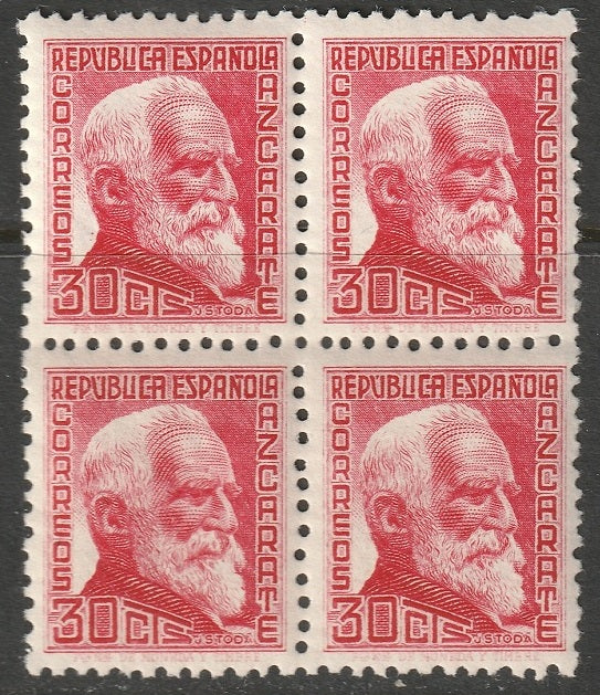 Spain 1935 Sc 548 block MNH**