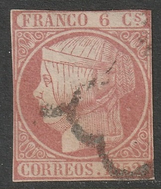 Spain 1852 Sc 12 used spider cancel