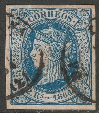 Spain 1864 Sc 66 used date cancel