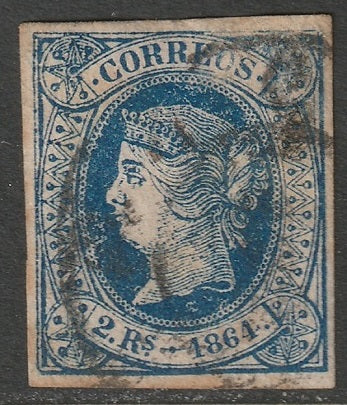 Spain 1864 Sc 66a used cartwheel cancel toning