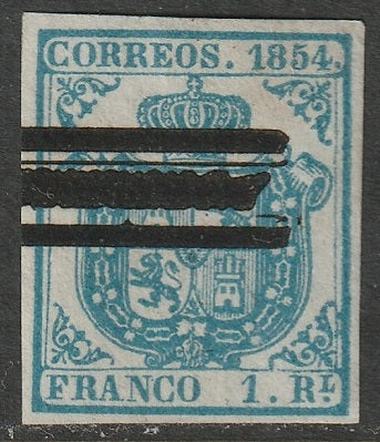 Spain 1854 Sc 33 used bar cancel