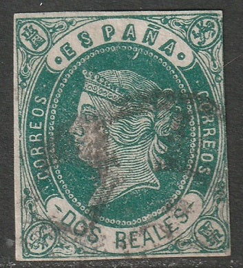 Spain 1862 Sc 60b used cartwheel cancel