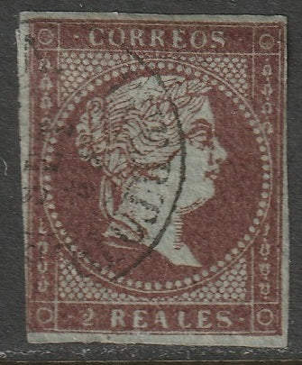 Spain 1855 Sc 39 used date cancel