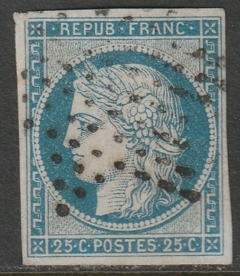 France 1849 Sc 6 used star (etoile) cancel