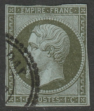 France 1860 Sc 12 used date cancel