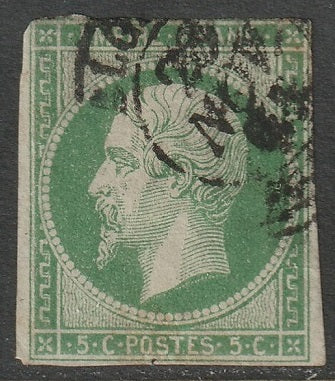 France 1854 Sc 13 used date cancel toning spots