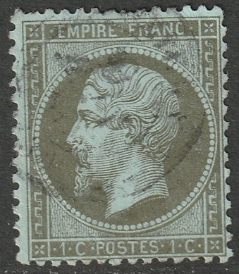 France 1862 Sc 22 used thin at right side