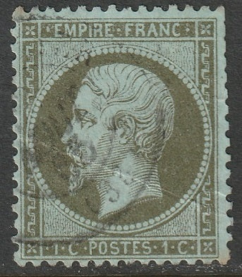 France 1862 Sc 22 used large crease