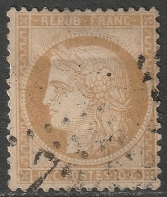 France 1873 Sc 54 used GC cancel crease/small thins