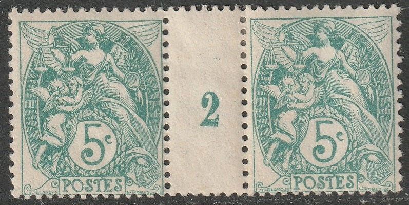 France 1902 Sc 113 pair millesime 2 MH*