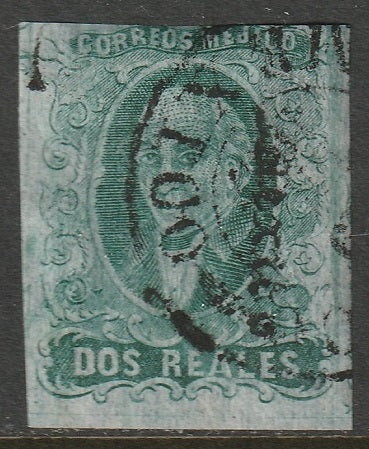 Mexico 1856 Sc 3a used Mexico overprint thin paper