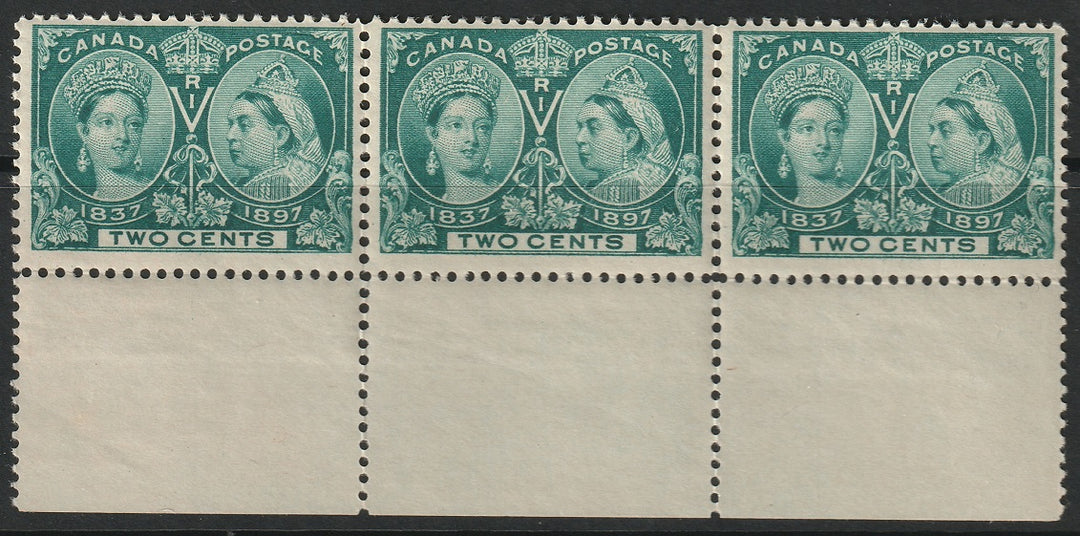 Canada 1897 Sc 52 margin strip of 3 MNH*