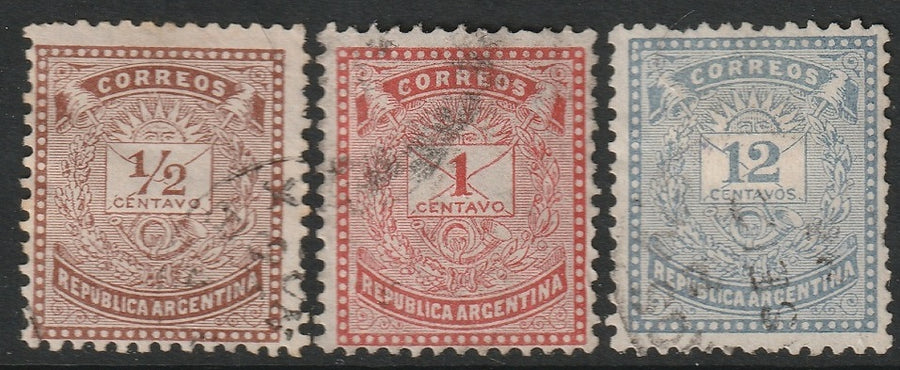 Argentina 1882 Sc 43-5 used