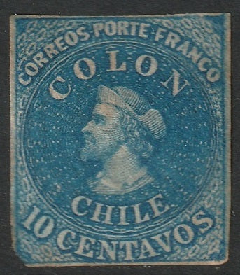 Chile 1862 Sc 12 MNG(*) faulty