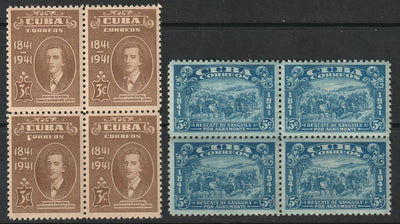 Cuba 1942 Sc 373-4 set blocks MNH**