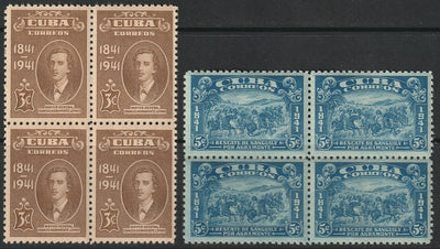 Cuba 1942 Sc 373-4 set blocks MNH**