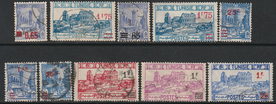 Tunisia 1938-41 Sc 143-52 sets used