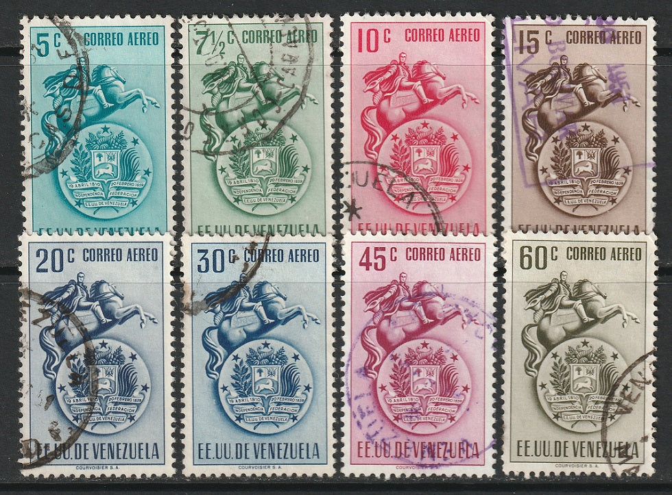 Venezuela 1951 Sc C383-90 air post partial set used