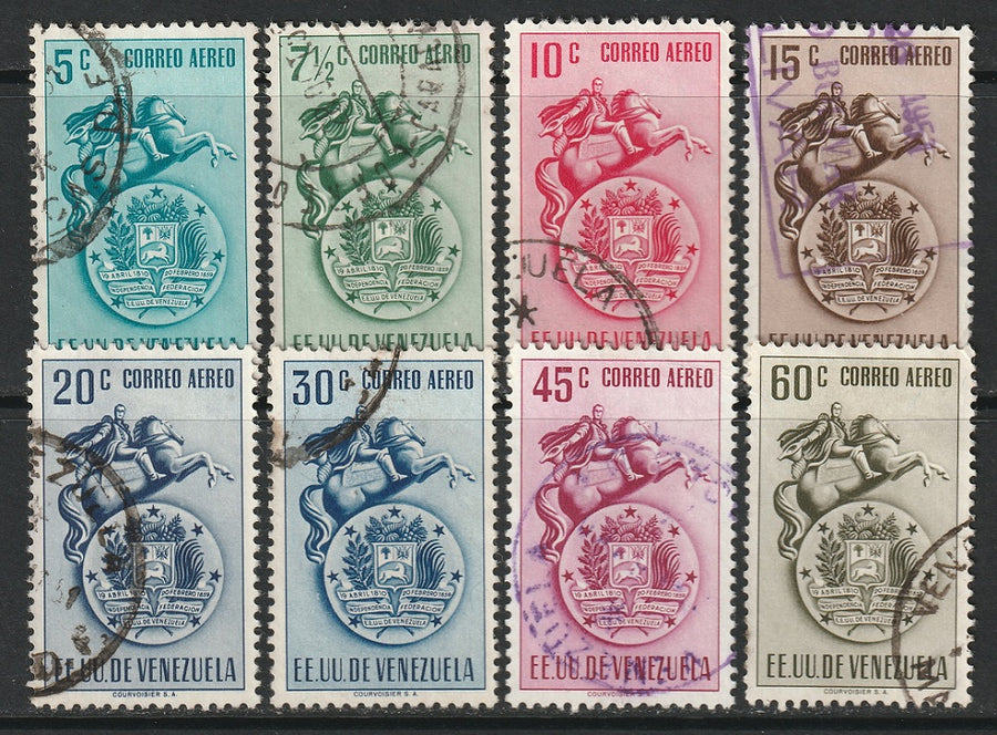 Venezuela 1951 Sc C383-90 air post partial set used
