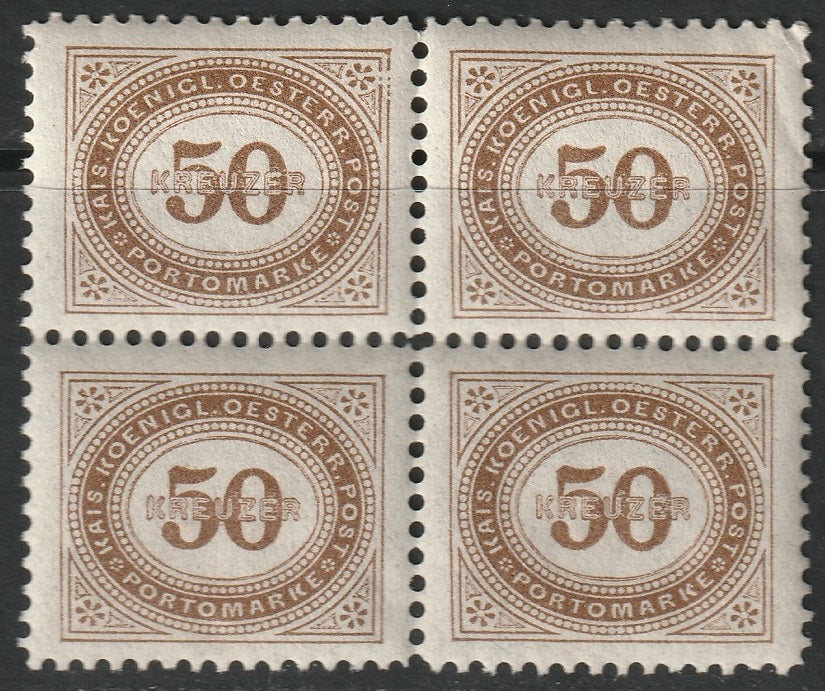 Austria 1894 Sc J9 postage due block MNH**