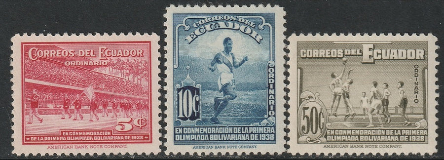 Ecuador 1939 Sc 377-9 partial set MLH*