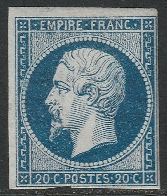 France 1855 Sc 15a MNH** dark blue