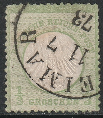 Germany 1872 Sc 2 used Weimer cancel plate flaw "dot under R"