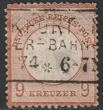 Germany 1872 Sc 25 used Frankfurt cancel large thin/pinhole