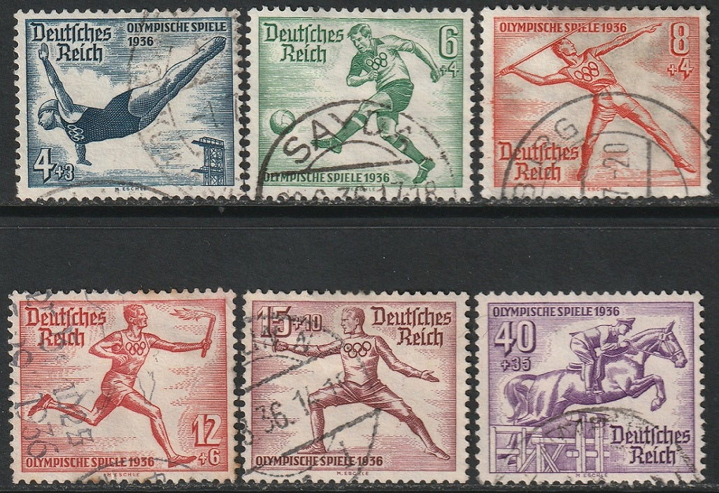 Germany 1936 Sc B83/B89 partial set used