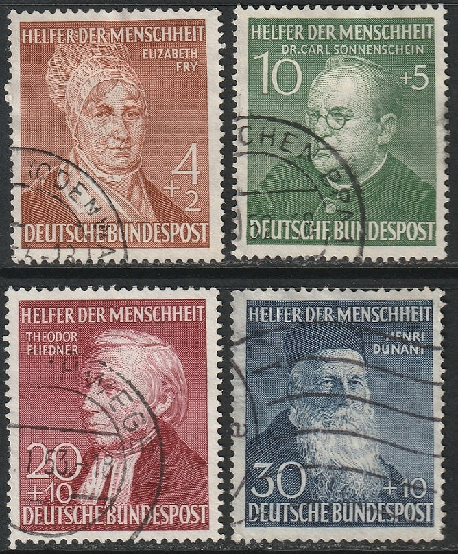 Germany 1952 Sc B327-30 set used (B330 large thin)