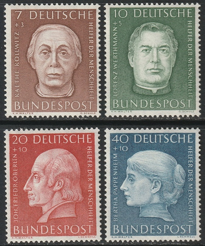 Germany 1954 Sc B338-41 set MNH**