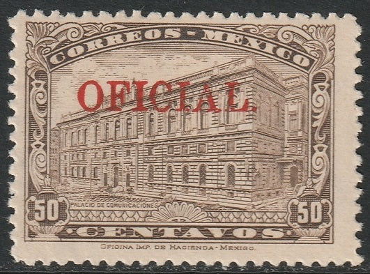 Mexico 1921 Sc O175a official MLH* yellow brown